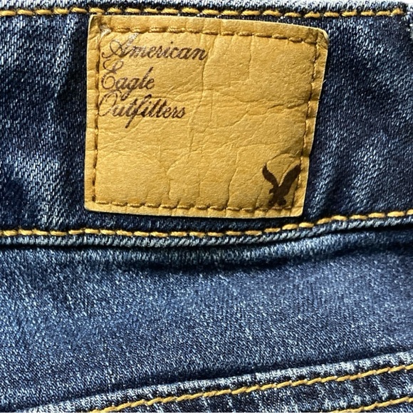 AEO American Eagle Outfitters Boy Fit Stretch Blue Relax Mid-rise Jeans Size 10 - Picture 9 of 13